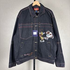 Raw Blue Y2K Fat Albert NWT Deadstock Embroidered Large Denim Jacket
